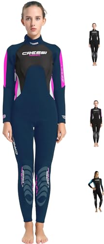 Cressi Morea Damen - Neoprenanzug 3mm für alle Wassersportarten, Rosa/Blau/Silber, M/3 von Cressi