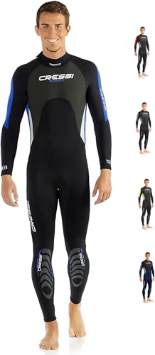 Cressi Morea Herren - Neoprenanzug 3mm für alle Wassersportarten, Schwarz/Blau/Silber, M/3 von Cressi