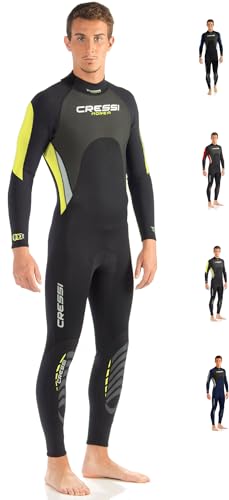 Cressi Morea Herren - Neoprenanzug 3mm für alle Wassersportarten, Schwarz/Gelb/Silber, L/4 von Cressi