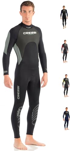 Cressi Morea Herren - Neoprenanzug 3mm für alle Wassersportarten, Schwarz/Silber/Silber, XXL/6 von Cressi