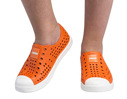 Cressi Pulpy Shoes Unisex Atmungsaktive Premium Wasserschuhe, Orange/Weiß, 32 von Cressi