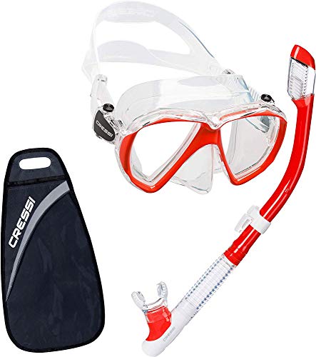 Cressi Ranger Schnorchelset - Schnorcheln Set mit Schnorchel und Taucherbrille, wasserdichte Tauchmaske Anti-Fog Anti-Leck aus Gehärtetem Glas, mit 3-Kanal Premium Dry Schnorchel für Erwachsene von Cressi