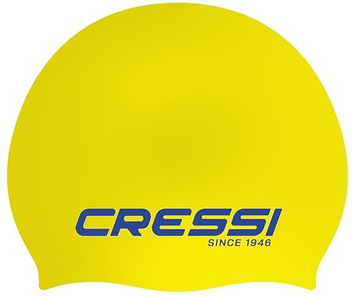 Cressi Ricky Jr Swim Cap - Badekappe Junior, Gelb/Blau, Einheitsgröße Cressi Ricky Jr Swim Cap - Badekappe Junior, Gelb/Blau, Einheitsgröße von CRESSI