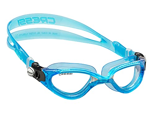 Cressi Flash - Premium Erwachsene Schwimmbrille Antibeschlag und 100% UV Schutz, Blue/Weiß - Transparent Linsen, Einheitsgröße von Cressi