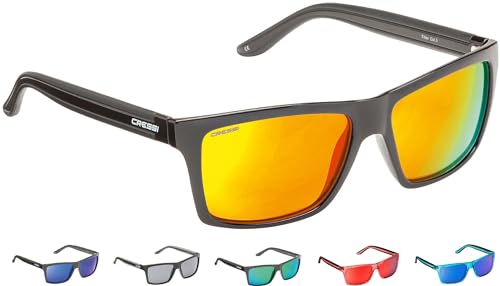 Cressi Unisex, Premium Sport Sonnenbrille Polarisierte Linse 100 Prozent UV-Schutz, Brillengestell Schwarz Matt - Orangefarbene Linsen, Einheitsgröße Cressi Unisex, Premium Sport Sonnenbrille Polarisierte Linse 100 Prozent UV-Schutz, Brillengestell Schwarz Matt - Orangefarbene Linsen, Einheitsgröße von CRESSI