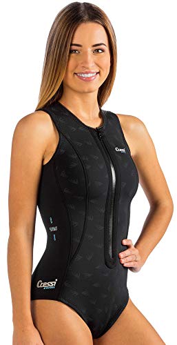 CRESSI Termico Lady Swimsuit 2 mm - Damen Schwimmanzug Ärmellos, aus Stark Dehnbarem 2mm Ultraspan Double Lined Neoprene, Schwarz/Logo AquamarinXL/5 CRESSI Termico Lady Swimsuit 2 mm - Damen Schwimmanzug Ärmellos, aus Stark Dehnbarem 2mm Ultraspan Double Lined Neoprene, Schwarz/Logo AquamarinXL/5 von CRESSI