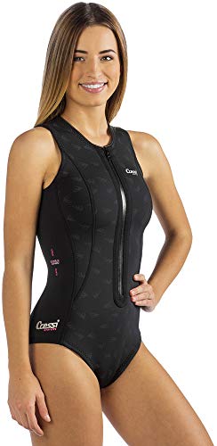 CRESSI Termico Lady Swimsuit 2 mm - Damen Schwimmanzug Ärmellos, aus Stark Dehnbarem 2mm Ultraspan Double Lined Neoprene, Schwarz/Logo RosaS/2 CRESSI Termico Lady Swimsuit 2 mm - Damen Schwimmanzug Ärmellos, aus Stark Dehnbarem 2mm Ultraspan Double Lined Neoprene, Schwarz/Logo RosaS/2 von CRESSI