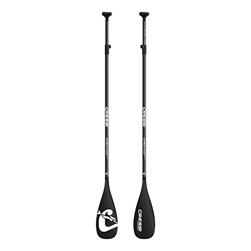 Cressi Unisex-Adult Carbon Paddle Teleskoppaddel für SUP in DREI schwimmenden Modulen, Schwarz, One Size von Cressi