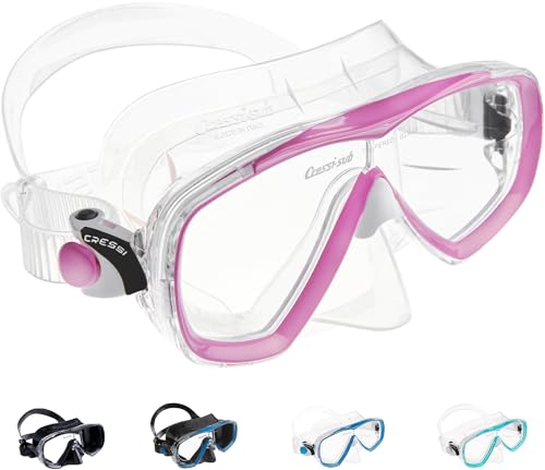 Cressi Unisex-Adult Estrella + Gamma Combo Set Premium Silikon Tauchmaske, Transparent/Rosa, Einheitsgröße von Cressi