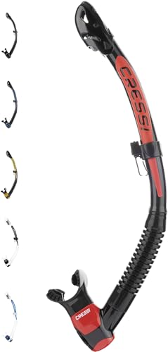 Cressi Unisex-Adult Itaca Ultra Dry Snorkel Trockenes Freitauchen und Schnorcheln, Schwarz/Rot, Einheitsgröße von CRESSI