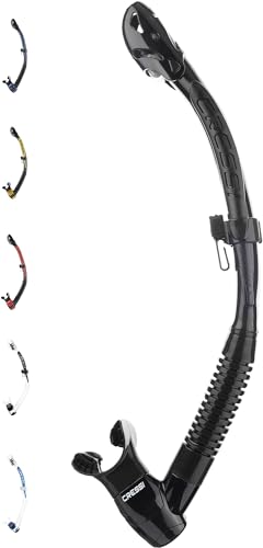 Cressi Unisex-Adult Itaca Ultra Dry Snorkel Trockenes Freitauchen und Schnorcheln, Schwarz/Schwarz, Einheitsgröße von CRESSI