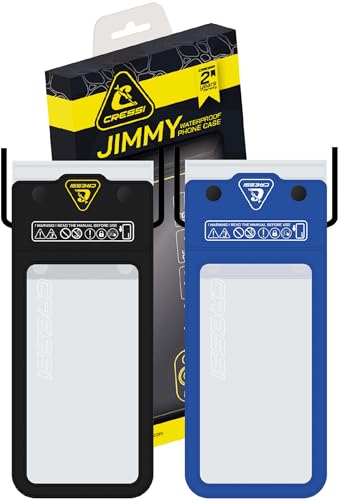 CRESSI Unisex-Adult Jimmy Phone Case Bundle 2 wasserdichte Handytaschen, Schwarz/Azurblau, 7'' CRESSI Unisex-Adult Jimmy Phone Case Bundle 2 wasserdichte Handytaschen, Schwarz/Azurblau, 7'' von CRESSI