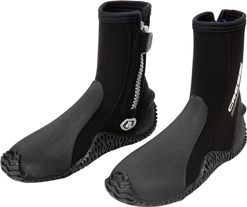 Cressi Unisex-Adult Korsor Semi-Rigid Sole Boots 5mm Stiefel mit halbstarrer Sohle zum Tauchen, Schwarz, XL von CRESSI