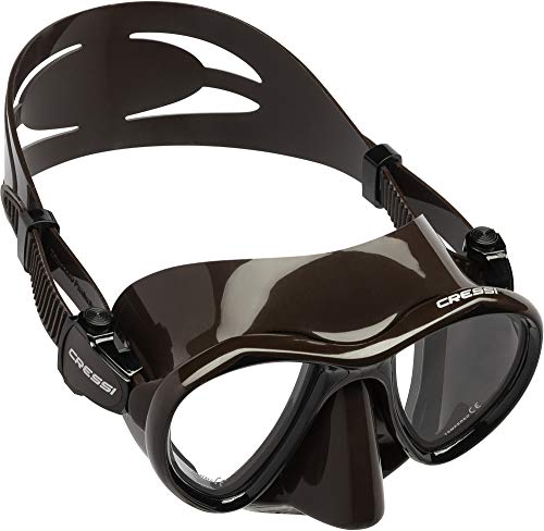 Cressi Unisex-Adult Metis Maske für Freitauchen und Photo Sub, minimales internes Volumen, Braun, One Size von Cressi