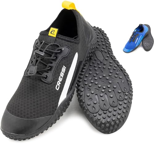 Cressi Unisex-Adult Sonar Shoes Wasserschuh für Erwachsene aus Mikroperforiertes Gewebe, Schwarz/Gelb, 40 EU von Cressi