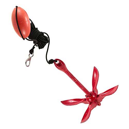 Cressi Unisex-Adult Squid Foldable Anchor Set 1,6 kg Anker für SUPs und Kajaks aus Kohlenstoffstahl, Rot, 1500 gr von Cressi