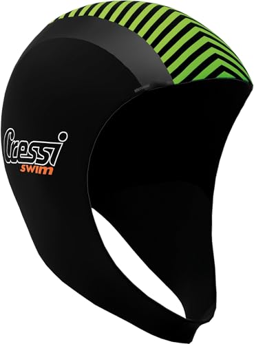 Cressi Swim Hood 2mm - Unisex Adult Schutzkappe zum Schwimmen/Schnorcheln/Tauchen, Schwarz/Orange/Lime Cressi Swim Hood 2mm - Unisex Adult Schutzkappe zum Schwimmen/Schnorcheln/Tauchen, Schwarz/Orange/Lime von CRESSI