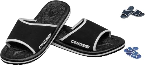 Cressi Unisex Erwachsene Lipari Slipper für Strand und Schwimmbad, Schwarz/Silber, 33 EU von Cressi