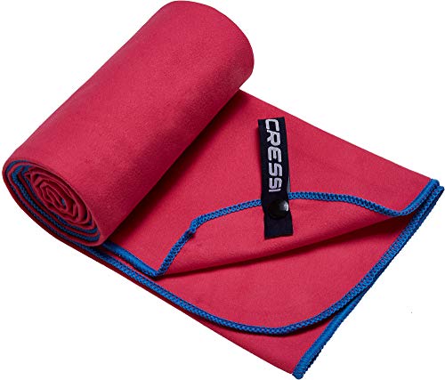 Cressi Schnelltrockentuch, Mikrofaser Unisex-Sporthandtuch für Erwachsene, Rot/Blau, 90 x 180 cm von Cressi