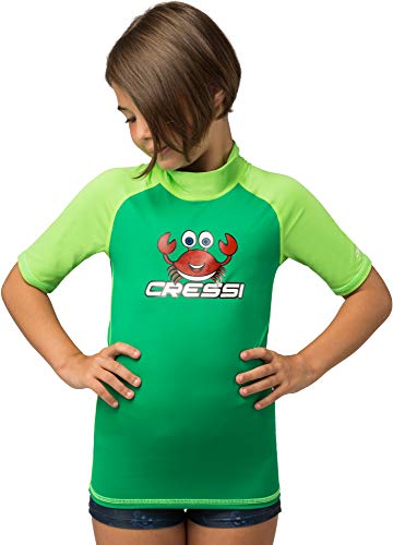 Cressi Unisex-Kinder Rash Guard Short Jr, Kelly/Kiwi, 3/4 Jahre (104 cm) von Cressi