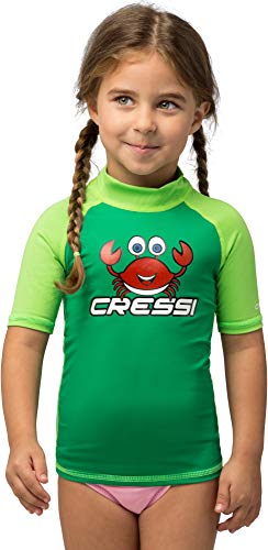 Cressi Unisex-Kinder Rash Guard Short Jr, Kelly/Kiwi, 5/6 Jahre (116 von Cressi