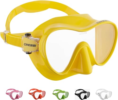 Cressi F1 Maske - Rahmenlose Maske zum Tauchen und Schnorcheln, Gelb, Einheitsgröße, Unisex Erwachsene Cressi F1 Maske - Rahmenlose Maske zum Tauchen und Schnorcheln, Gelb, Einheitsgröße, Unisex Erwachsene von CRESSI
