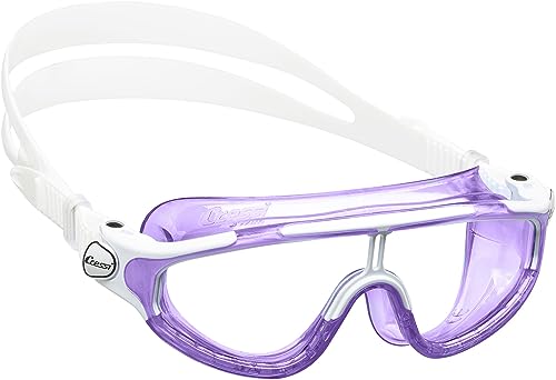 Cressi Baloo King Goggles - Einscheibenbrille zum Schwimmen, Schwimmbad und Schnorcheln, Flieder/Weiß, 7/15 Jahre, Junior Unisex von Cressi