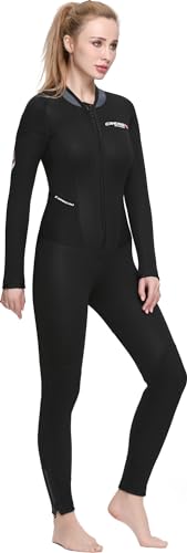 Cressi Women's Endurance Man Monopiece Wetsuit Einteiliger Damen Neoprenanzug aus 3mm Schwarz, doppelt gefüttertem Neopren zum Tauchen und Schnorcheln, XS/1 von Cressi