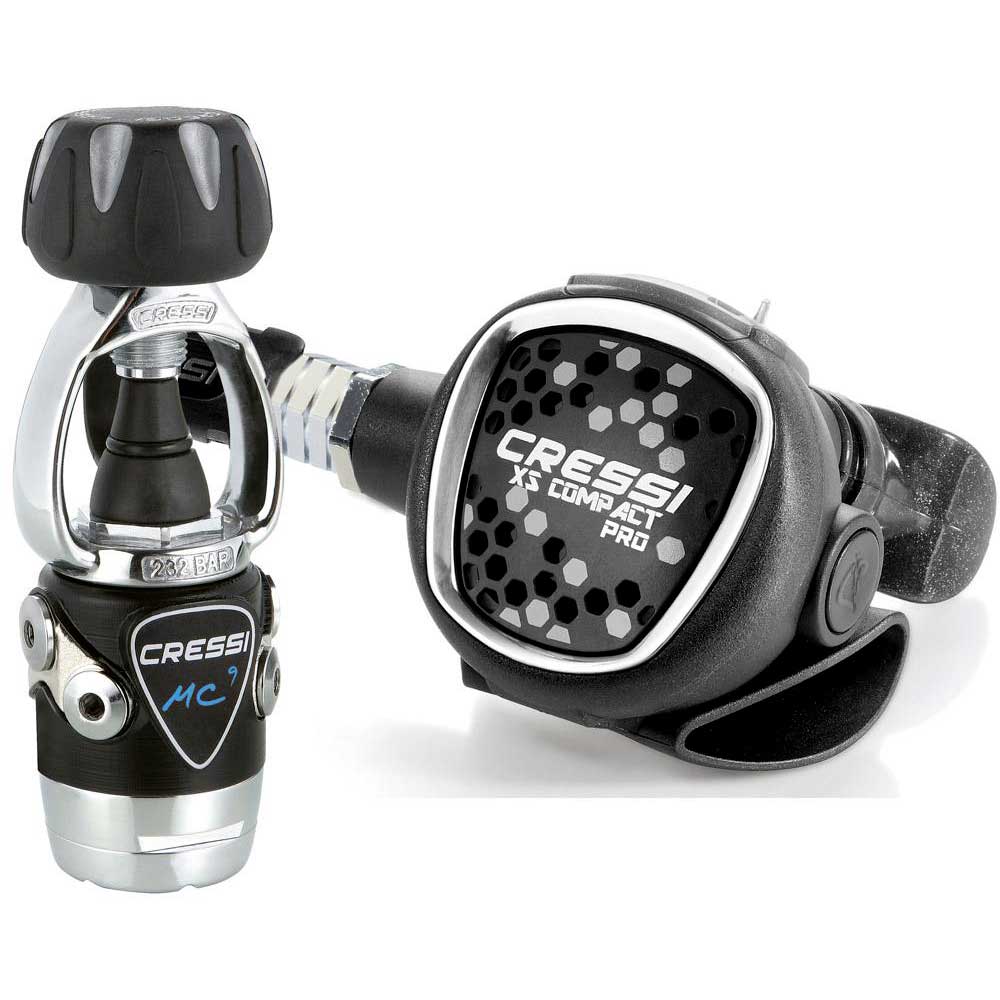 Cressi Xs Compact Pro Mc9sc Int Diving Regulator Set Schwarz,Silber von Cressi