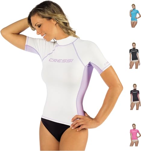 Cressi Damen Rash Guard Kurzarm, UV-Schutz UPF 50+, Weiß/Lila, XS/1 (36 Cressi Damen Rash Guard Kurzarm, UV-Schutz UPF 50+, Weiß/Lila, XS/1 (36 von CRESSI