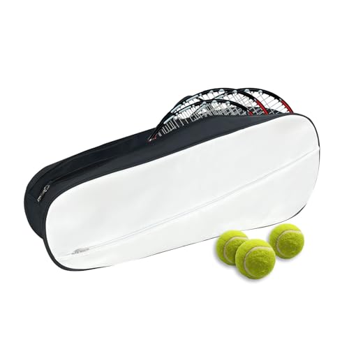 Crevyteg Leder-Tennistasche, Tennisschlägertasche, Battledore, leicht, reichlich Stauraum, vielseitige Taschen für Sportbekleidung und Zubehör, 75,5 x 30 x 15 cm von Crevyteg