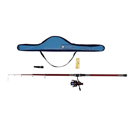 Crivit King Allround 360-4 Angelset - Teleskop-Angelrute 100g Angelrolle, Angel-Combo Angeln, fertig montiert & Rolle bespult - inkl. Tasche von Crivit