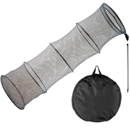 Crivit Setzkescher 200 cm - Fischnetz 50 cm Durchmesser mit Erdspiess und Tragetasche von Crivit