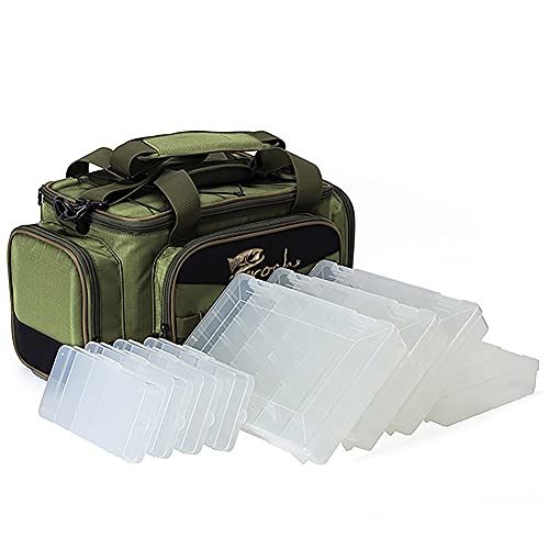 Croch Angeltasche mit Angelkoffer inkl. 8 Tackle Boxen für Angelgeräte und Angel Zubehöre mit Gürtel & Schultergurt Armee-Grün Croch Angeltasche mit Angelkoffer inkl. 8 Tackle Boxen für Angelgeräte und Angel Zubehöre mit Gürtel & Schultergurt Armee-Grün von Croch