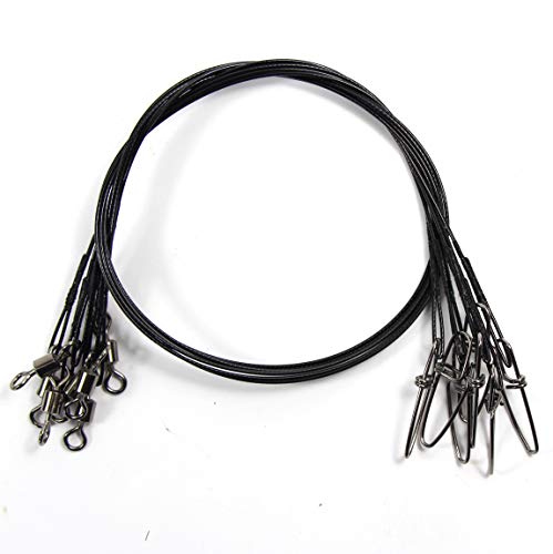 Croch Edelstahldraht-Vorfach zum Angeln mit Wirbel und Druckknöpfen, 150LB 30PCS Croch Edelstahldraht-Vorfach zum Angeln mit Wirbel und Druckknöpfen, 150LB 30PCS von Croch