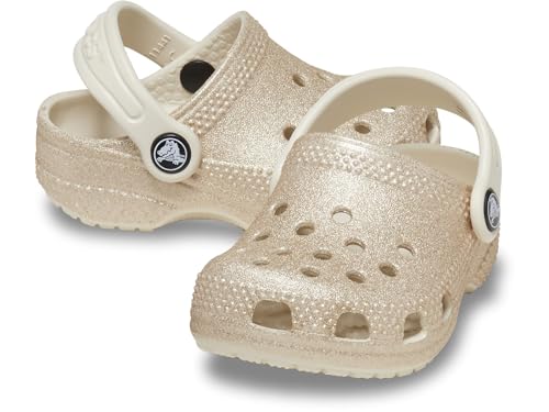 Crocs Unisex-Erwachsene Classic Mule Clogs Littles Glitter ChpG, Champagnerfarben glitzernd, 2-3 US Baby von Crocs