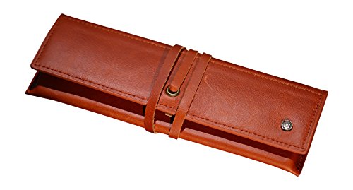 Cronus & Rhea® | Luxus Federmappe aus exklusivem Leder (Talos) | Federmäppchen - Mäppchen - Stifteetui - Stiftetasche | Echtleder | Mit eleganter Geschenkbox | Herren - Damen (Cognac) von Cronus & Rhea