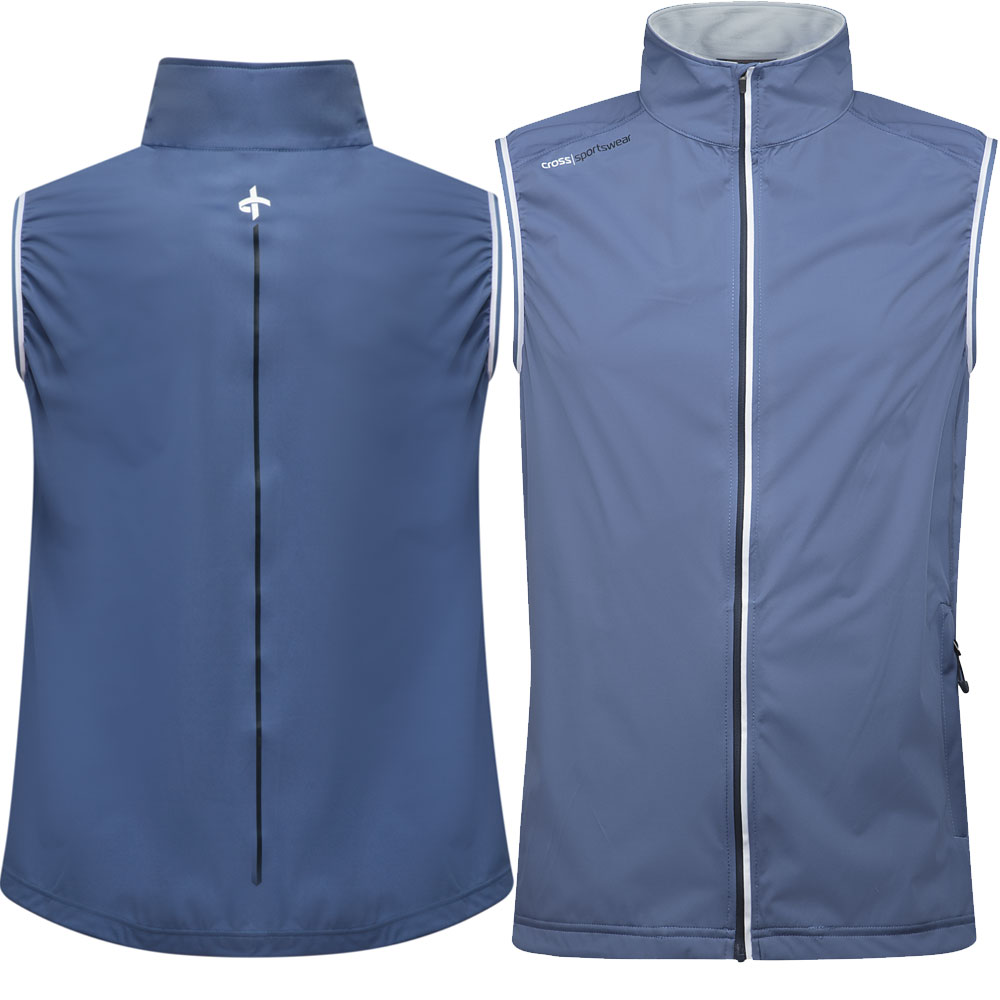 'Cross M Wind Vest Herren Windbreaker 1/4 Zip blau' von Cross