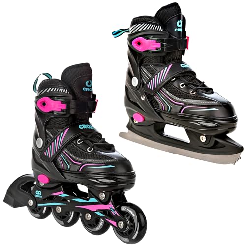 CROXER 2in1 Inlineskates/Schlittschuhe Optima verstellbar (Mint/Pink, 35-38 (22cm-24cm)) von Croxer