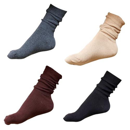 4 Paar schlampige Socken für Frauen gestrickt Slouch Socken weiche elastische Scrunch Socken Winter warme hohe Socken Frauen von Csafyrt