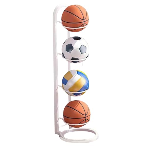 Basketballhalter 4 Schicht Basketballständer Kohlenstoffstahl Hochleistungsbasketball Rack Lackiert näserfreie Mehrzweck-vertikale Ballregal für Zuhause von Csafyrt