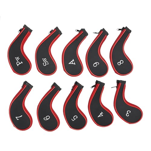 10Pcs Kopf Headcover Set Mesh Stoff Eisen Kopf Abdeckung Keile Abdeckung Mit Große Anzahl Für Golfplätze Club Kopf von Csnbfiop