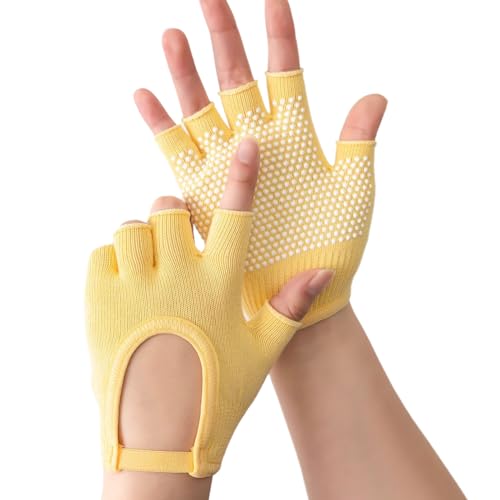 Csnbfiop 1 Paar Fünf-Finger-Handschuhe, Fitness-Übungshandschuhe, Workout-Handschuhe, rutschfest, Silikon, für Herren und Damen, Gewichtheben von Csnbfiop