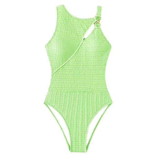 Csnbfiop Damen Badeanzug 1-teilig Damen Badeanzug Mit Bauchkontrolle Ausschnitt Badeanzug Einfarbige Badebekleidung Strandmode von Csnbfiop