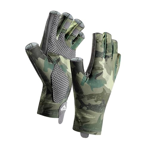 Csnbfiop Tragbare Anti Rutsch Handschuhe Angelschutz Angeln Jagd Radfahren Handschuhe Angelhandschuhe Atmungsaktive Fingerlose Handschuhe von Csnbfiop