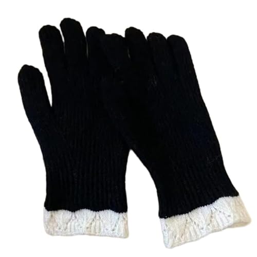 Csnbfiop Trendige Warme Thermo Handschuhe Gestrickt Stilvolle Spitzenhandschuhe Für Kaltes Wetter Winter Radfahren Skifahren Klettern von Csnbfiop