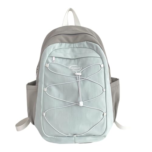 Modischer Tagesrucksack Mit Bungee Seil Schule Student Kontrastfarbe Rucksack Große Kapazität Laptoptasche Büchertasche von Csnbfiop