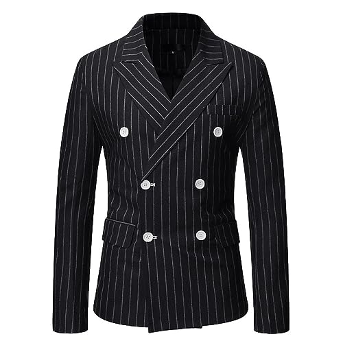 CuLtP Anzugjacken Für Herren,Leichter Blazer Für Herren, Slim Fit Jacke, Langärmelig, Zweireihig, Maßgeschneiderter Blazer, Streifen, Strickjacke, Lässig, Business, Eleganter Anzug, Sportmantel, Aben CuLtP Anzugjacken Für Herren,Leichter Blazer Für Herren, Slim Fit Jacke, Langärmelig, Zweireihig, Maßgeschneiderter Blazer, Streifen, Strickjacke, Lässig, Business, Eleganter Anzug, Sportmantel, Aben von CuLtP