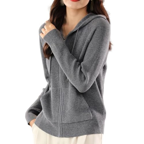 CuLtP Damen Strickjacke Mit Kapuze, Leichte Damen Strickjacke Mit Langen Ärmeln, Reißverschluss, Offener Vorderseite, Lässige Strickjacke Mit Taschen, Strickpullover, Strickjacke, Überzugsjacke, CuLtP Damen Strickjacke Mit Kapuze, Leichte Damen Strickjacke Mit Langen Ärmeln, Reißverschluss, Offener Vorderseite, Lässige Strickjacke Mit Taschen, Strickpullover, Strickjacke, Überzugsjacke, von CuLtP