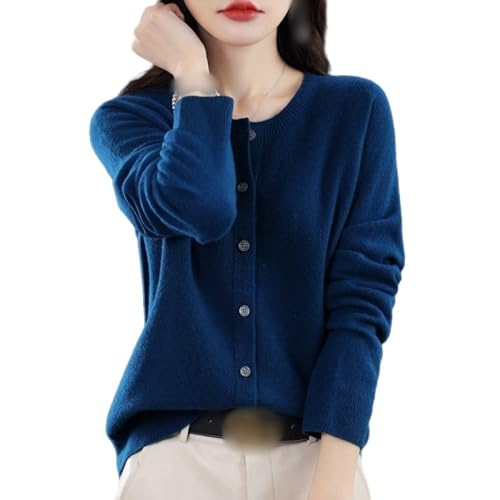 CuLtP Leichter Damen Cardigan Mit Rundhalsausschnitt, Knopfleiste, Gerippte Bündchen, Strick Cardigan, Damen Pullover Mit Offener Vorderseite, Strickpullover, Langarm Strickwaren, Marineblau, Xs CuLtP Leichter Damen Cardigan Mit Rundhalsausschnitt, Knopfleiste, Gerippte Bündchen, Strick Cardigan, Damen Pullover Mit Offener Vorderseite, Strickpullover, Langarm Strickwaren, Marineblau, Xs von CuLtP